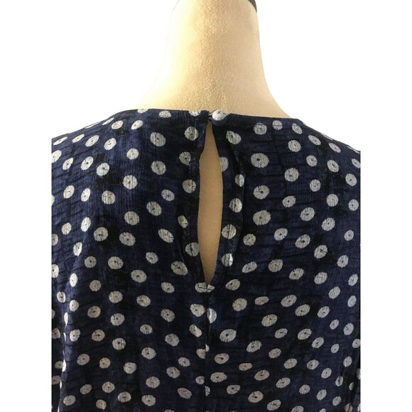 Lane Bryant Womens Plus 16 Flutter Short Sleeve Blue Polka Dot Rayon Top - Picture 7 of 9